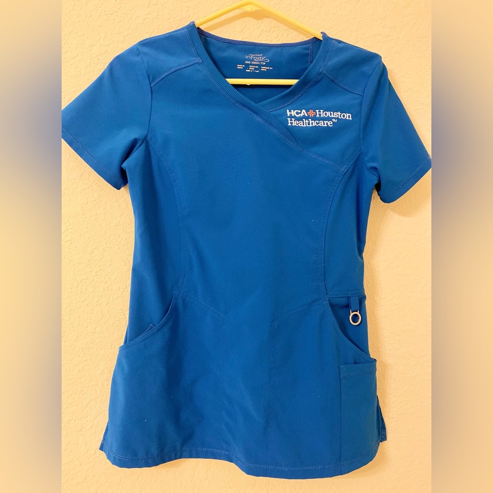 HCA Royal Blue Scrub Top